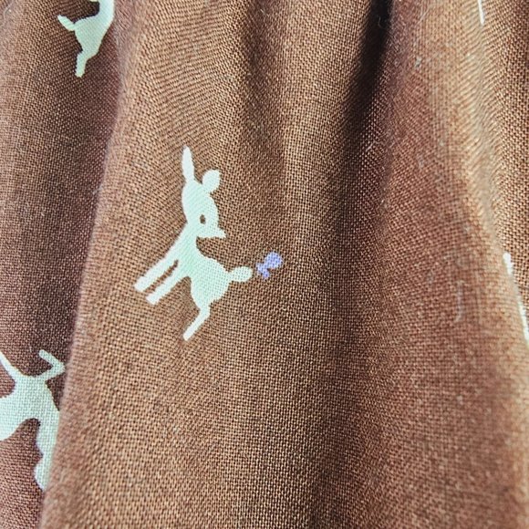 Hannah Kate RARE Little Girls Printed Reindeer Deer Skirt with Trim, Sz 4 - Picture 5 of 6